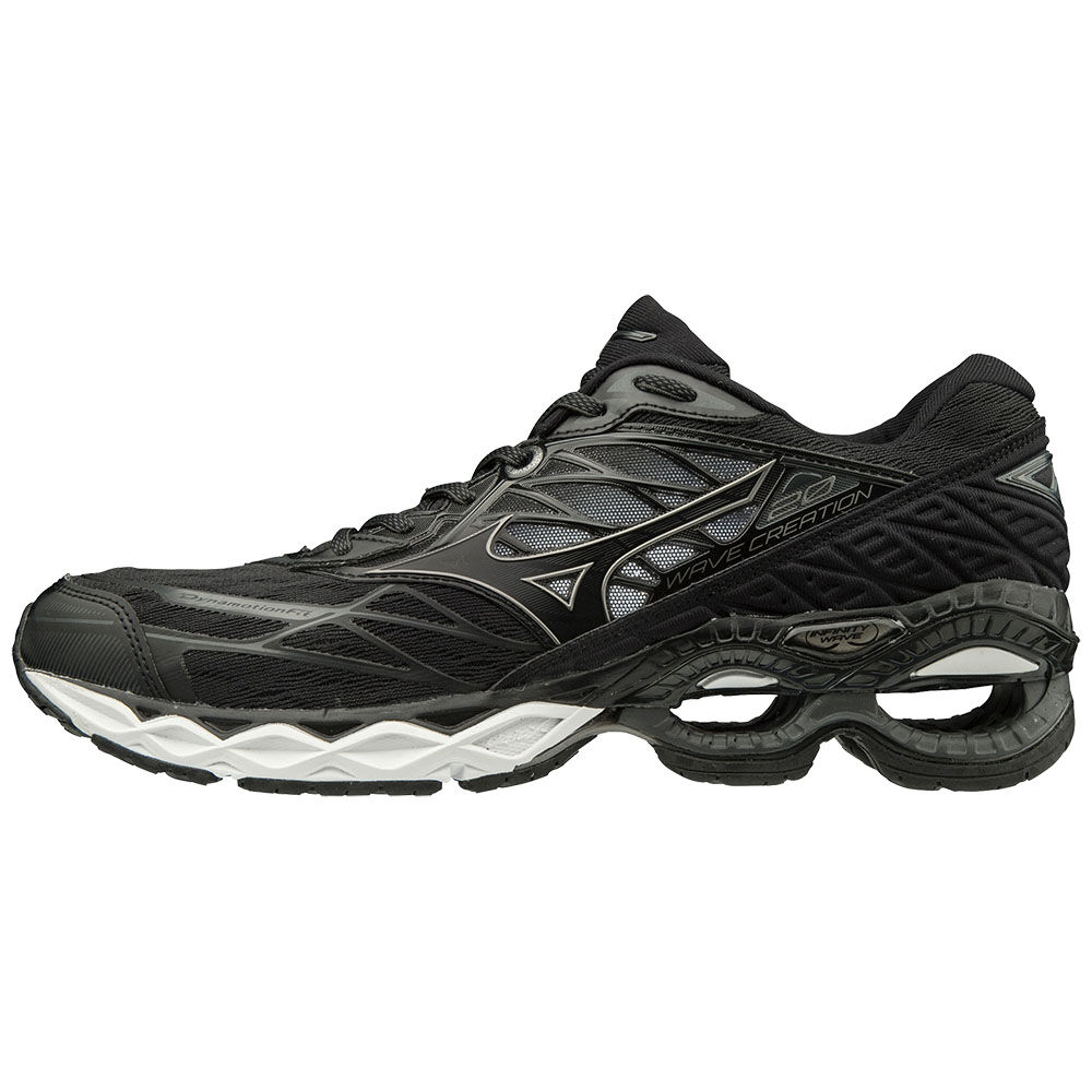 Mens Mizuno WAVE CREATION 20 Running Shoes Black/Dark Grey Philippines (DCSMOY739)